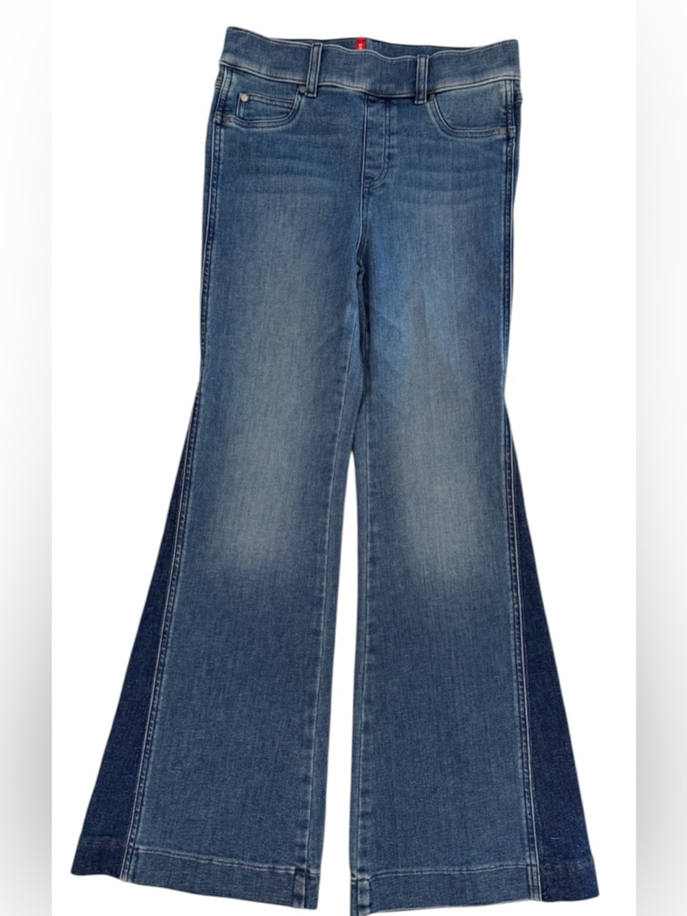 SPANX Flare Jeans Blue High Rise Stretch Denim Size Small Petite